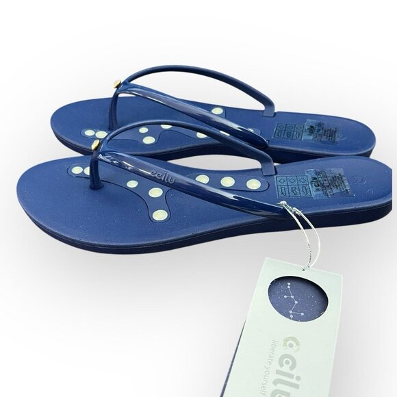 Swarovski Shoes - Rovmia by ccilu Stepping Stone Massage Sandals Size 11 Blue Swarovski